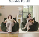 Giant Plush Bean Bag Chair for Adults with Armrests - Oversized Comfy Green Beanbag Lounge Lazy Floor Sofa Accent Chair for Living Room, Bedroom & Dorm, Cozy Fluffy Single Cloud Mini Couch by CozyNest Decor