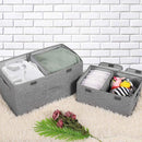 2 Pack Large Storage Boxes with Lids and Handles, Collapsible Linen Storage Bins Organizer Containers Baskets Cube with Removable Divider for Home Bedroom Closet Office (Coffee, Large) by TinyTreasures Baby Boutique