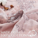jinchan Boho 100% Cotton Muslin Twin Size 50x60 Inches Blanket Lightweight 4-Layer Quilted Soft Pink Red Floral Throw Blanket Reversible Comfy Flower Breathable All Seasons Couch Bedroom Decor by CozyNest Decor