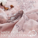 jinchan Boho 100% Cotton Muslin Queen Size 80x90 Inches Blanket Lightweight 4-Layer Quilted Soft Pink Multi Floral Throw Blanket Reversible Comfy Flower Rustic All Seasons Couch Bedroom Decor by CozyNest Decor