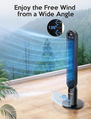 VAGKRI 42 Inch Tower Fan for Bedroom, Bladeless Quiet Floor Fan with 135° Vertical 90° Oscillation Fans for Indoors use, 4 Speeds, 4 Modes, 15H Timers Standing Fans with Remote Black by CozyNest Decor