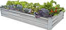 Sunnydaze Galvanized Steel Rectangular Raised Garden Bed - for Flowers, Plants, and Vegetables - Silver - 3 x 6 ft by GreenHaven Gardens