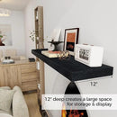 Black Floating Shelves 48 Inch Long, 12 Inch Deep Floating Shelves for Wall, 48 x 12 Large Wall Shelves for Home Storage & Display, 2" Thicked Floating Shelf for Bedroom, Living Room, 1 Pack by CozyNest Decor