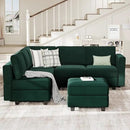 Belffin Modular Sectional Sofa with Storage Seats Velvet L Shaped Corner Couch Convertible Sectional Sofa with Chaise (Green, L Shape-1)… by CozyNest Decor