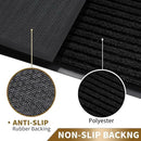 Yimobra Front Door Mat Outdoor Indoor Entrance, 100% Waterproof All-Season All Weather Doormat, Welcome Matt Outside Entry, Non Slip, Low Profile, Heavy Duty Patio Porch Floor Mats,47 x 32,Black by CozyNest Decor