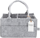 Parker Baby Diaper Caddy - Nursery Storage Bin and Car Organizer for Diapers and Baby Wipes - Gray, Regular by TinyTreasures Baby Boutique
