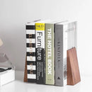 Muso Wood Thickened Wooden Bookends for Heavy Books, Creative Decorative Non-Skid Handmade Walnut Wood Ends for Shelves by CozyNest Decor