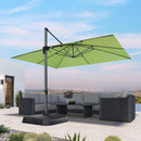 PURPLE LEAF 10' X 13' Patio Umbrella Outdoor Cantilever Rectangle Umbrella Aluminum Offset Umbrella with 360-degree Rotation for Garden Deck Pool Patio Apple Green by GreenHaven Gardens