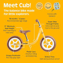 Retrospec Cub Toddler 12" Balance Bike, 18 Months - 3 Years Old, No Pedal Beginner Kids Bicycle for Girls & Boys, Flat-Free Tires, Adjustable Seat, & Durable Frame by TinyTreasures Baby Boutique
