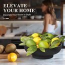 Large Decorative Resin Bowl, Modern Handicraft Bowls for Home Decor, Decorative Fruit Bowl for Kitchen Counter, Stylish Key Bowl for Entry Table, Artificial Stone Black by CozyNest Decor