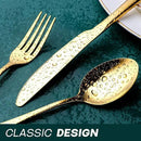 Gold Silverware Set for 8, OGORI 45-Piece Stainless Steel Flatware Set with Serving Set, Mirror Polished Cutlery Set with Serving Utensils Spoon for Kitchen Party Supply by CozyNest Decor