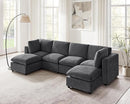 Modular Sectional Sofa, Convertible Sofa Couch Modular Sofa with Ottoman, Sectional Sofas for Living Room Small Apartments by CozyNest Decor