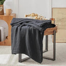 EMME Cotton Muslin Large Throw Blanket Couch Breathable Gauze Blanket Soft Lightweight Bed Blankets Adults (Black, 50"x70") by CozyNest Decor