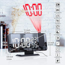 Projection Alarm Clock for Bedrooms Ceiling, Digital Clock Radio with USB Charger Port, Temperature & Humidity Display, 7.3” Large LED Display,12/24H,Snooze,Dual Loud Clock- 4 Dimmer by TinyTreasures Baby Boutique
