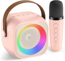 Mini Karaoke Machine for Kids Adults, Portable Bluetooth Speaker with Wireless Microphone, for Girls 4,5,6,7,8,9,10,12 Year Old Karaoke Toys Birthday Gifts Home Party (Pinkcolor 1 Mic) by TinyTreasures Baby Boutique