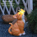 Cat Garden Figurines Outdoor Decor Solar Statue with LED Lights for Patio Lawn Yard Art Decoration Housewarming Garden Gift by CozyNest Decor