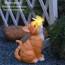 Cat Garden Figurines Outdoor Decor Solar Statue with LED Lights for Patio Lawn Yard Art Decoration Housewarming Garden Gift by GreenHaven Gardens