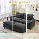 URRED Modular Sectional Sofa Comfy Cloud Couch, Modern Velvet Sofa Sleeper Deep Seat Couches with Ottoman/Pillows for Living Room (Dark Gray, 82.6''- 2 Ottomans) by CozyNest Decor