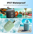 Tribit Portable Bluetooth Speaker StormBox Mini+, 12W Shower Speaker with 360°Surround Sound, 12H Playtime, Custom EQ, BT5.4, IPX7 Waterproof, RGB Lights, Type-C, AAC/SBC, TWS, Party/Beach/Gift (Blue) by TinyTreasures Baby Boutique