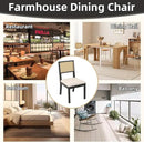 Westice Rattan Dining Chairs Set of 6, Farmhouse Natural Dining Room Chairs with Upholstered Cushion, Wood Armless Chairs for Kitchen/Restaurant, Black by CozyNest Decor