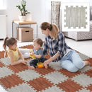 Skyweaver 24 Tiles Soft Non-Toxic Baby Play Mat for Floor EVA Foam Jigsaw Puzzle Play Mat, Interlocking Squares with 0.6inch for Babies, Toddlers & Kids Gym, Nursery, Playroom, Gray by TinyTreasures Baby Boutique