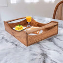 Wooden Serving Tray with Handles – Large 16"x10"x3.5" Mango Wood Decorative Rectangular Platter for Breakfast, Lunch, Dinner, Coffee & Tea – Ideal for Table, Lap, Couch, BBQ & Party Use by CozyNest Decor