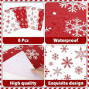 Christmas Placemats Set of 6 Christmas Red and White Snowflake Plastic Table Mats Winter Place Mats Washable Seasonal Xmas Winter Holiday Table Decoration for Indoor Outdoor Party Kitchen Dining by CozyNest Decor