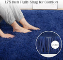 Soft 8x10 Blue Rug, Fluffy Area Rugs for Living Room, Plush Navy Area Rugs for Bedroom, Non-Slip Indoor Carpet for Nursery, Study Room, Kids Room, Room Decor by TinyTreasures Baby Boutique