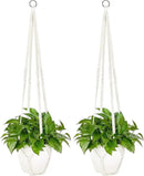Dahey Macrame Plant Hanger Indoor Outdoor Hanging Planter Basket Large for up to 12" Pot Handmade Woven Cotton Rope Flower Pots Holder for Boho Home Decor, 43 Inch, Set of 2 by GreenHaven Gardens