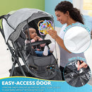 Universal Clear Stroller Rain Cover, No-Zip Waterproof Stroller Cover - Food Grade EVA & Frosted PVC, Baby Travel Weather Shield, Breathable Rain Cover for Most Single Strollers, Black by TinyTreasures Baby Boutique