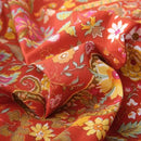 ABREEZE Paisley Bedding Sets 3Pcs Brushed Cotton Duvet Cover Set Queen Size Rustic Damask Red Floral Comforter Cover with Zipper Closure Boho Bedding Collections by CozyNest Decor