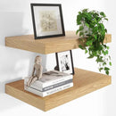 Heimlove 24 x 12 Inch Deep Floating Shelves Wall Mounted with Invisible Brackets,Storage Hanging Shelf for Wall Decor in Bathroom, Bedroom, Toilet, Kitchen, Living Room, Office Set of 2 (Oak) by CozyNest Decor