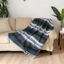 Traditional Handwoven Mexican Blanket, Large Falsa Serape - Soft & Durable - Vibrant Beach, Picnic, Yoga & Camping Mat - Lightweight Boho Throw 70"x50" (Onyx) by CozyNest Decor