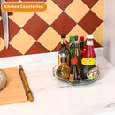9.5" W Acrylic Clear Lazy Susan Turntable for Cabinet,Kitchen Countertop,Refrigerator and Pantry Organization Storage,1 Tier Small Spinning Organizer for Vitamin,Medicine,Spice Rack & Organization by CozyNest Decor