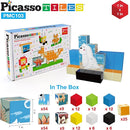 PicassoTiles 103 Pieces 1" Magnetic Toy Building Block Cubes Building Block, 3D Cube Construction Cubes Magnet Sensory Toys Gifts Educational with Free Idea Book for Kid, Boy, Girl & Toddler PMC103 by TinyTreasures Baby Boutique
