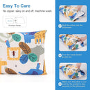 TILLYOU Toddler Pillowcases 13 x 18 Travel Pillow Case 2 Pack, Kids Pillowcases Machine Washable with Envelope Closure, Animal Geometry & Blue by TinyTreasures Baby Boutique