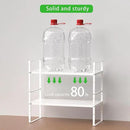 Expandable Cabinet Storage Shelf Stackable Organizer Rack for Kitchen Bathroom Pantry Spice Cupboard Countertop Home Office Desk Heavy Duty Nonslip White Large 2 PACK by CozyNest Decor