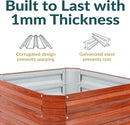 Sunnydaze 11.75" H Raised Metal Garden Bed - Galvanized Raised Garden Bed Outdoor for Vegetables and Flowers - Woodgrain - Square by GreenHaven Gardens