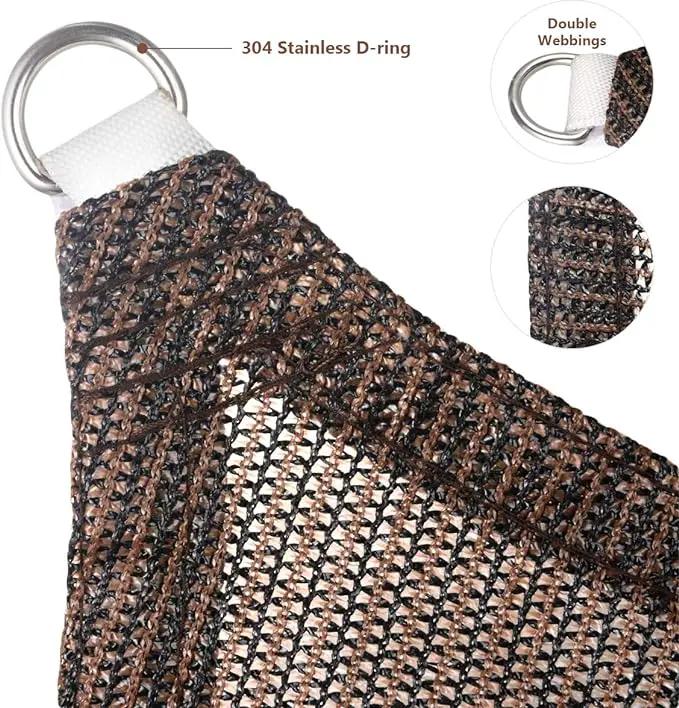 Eden's Decor Straight Flat-Edged Sun Shade Sail Rectangular 12' x 17' Brown UV-Blocking Outdoor Canopy Fabric Cloth Awning for Pergola Patio Garden Backyard Custom Size, photo 2 of 8