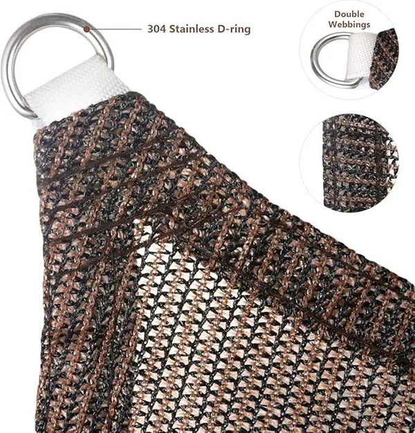 Eden's Decor Straight Flat-Edged Sun Shade Sail Rectangular 9' x 17' Brown UV-Blocking Outdoor Canopy Fabric Cloth Awning for Pergola Patio Garden Backyard Custom Size, photo 2 of 8