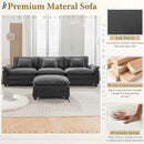 URRED Modular Sectional Sofa Comfy Cloud Couch, Modern Velvet Sofa Sleeper Deep Seat Couches with Ottoman/Pillows for Living Room (Dark Gray, 117''- L Shape) by CozyNest Decor