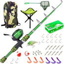 Kids Fishing Pole, Kids Portable Telescopic Fishing Rod Set, Tackle Box and Fishing Net Combo Kit, Kids Fishing Gear for Boys and Girls Age 5-10 and Youth by TinyTreasures Baby Boutique