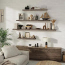 Floating Shelves, 8 Inch Deep Rustic Solid Reclaimed Wood Wall Shelves for Storage, Wall Mounted Display Shelving with Invisible Heavy-Duty Metal Bracket, 30 Inch Width Set of 2, Grey by CozyNest Decor