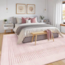 Wonnitar Striped Large Rugs for Living Room, Washable 9x12 Area Rugs for Bedroom, Non-Slip Soft Minimalist Pink Area Rug Throw Carpet for Nursery Playroom Guest Room (Pink,9' x 12') by CozyNest Decor