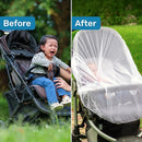 Enovoe Mosquito Net for Baby Stroller and Crib - Durable Mesh Bug Net Cover with Elastic Edge - Fits Strollers, Bassinets, Playards, and Mini Cribs - Travel Essential for Newborns - 63x64-Inch (White) by TinyTreasures Baby Boutique