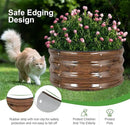 Galvanized Raised Garden Bed- 2Pcs 2x2x1FT Metal Planter Boxes Outdoor | Round Steel Raised Bed Kit & Fire Pit Ring for Gardening with Protective Tape, Gloves for Vegetables (Wood Grain) by GreenHaven Gardens