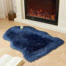 AMTOVO Faux Fur Rug, Dark Blue Small Area Rug, Fluffy Sheepskin Rug, Fuzzy Ultra Soft 2 x 3 ft Shag Rugs for Bedroom Sofa Throw Cushion Room Decor, Sheepskin by CozyNest Decor