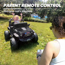 24V 9Ah Ride on Toy for Big Kids, 4WD 2 Seater Ride on Car Truck with Remote Control, 4x200W Motor - Black by TinyTreasures Baby Boutique