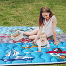 Baby Play Mat, 50x50 Playpen Mat with Super Soft Touch, Activity Mat with Upgraded Anti-Slip Bottom, Machine Washable Crawling Mat for Floor & Picnic (Vehicles) by TinyTreasures Baby Boutique