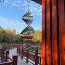Hanging Wind Spinners Stainless Steel Metal Outdoor Garden Decor, Highly Reflective Bird Deterrent to Scare Birds Away from Yard Patio Farm 12inch by GreenHaven Gardens